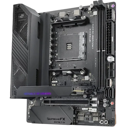 Материнская плата ASUS ROG CROSSHAIR VIII IMPACT 4 x кабель SATA, антенна Wi-Fi, диск с ПО, модуль SO-DIMM.2, удлинитель для ARGB, удлинитель для RGB