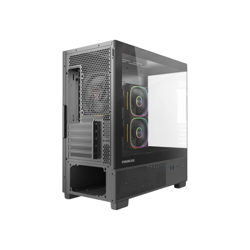 Компьютерный корпус Powercase Vision Micro S3B TG ARGB Black (CVMMSB-A3)