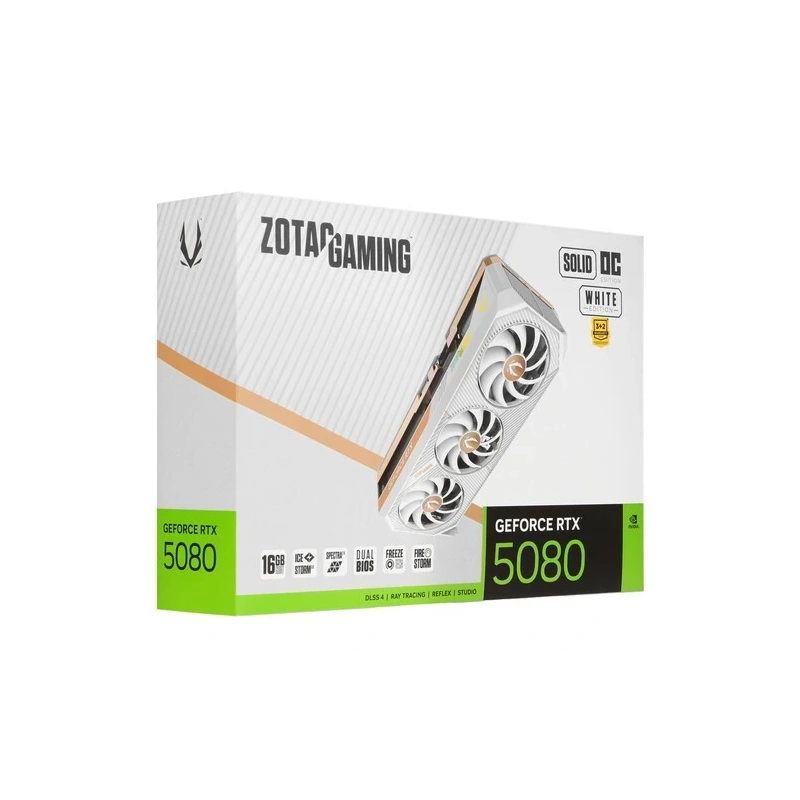 Видеокарта ZOTAC (ZT-B50800Q-10P) GeForce RTX 5080 16GB SOLID WHITE ED OC