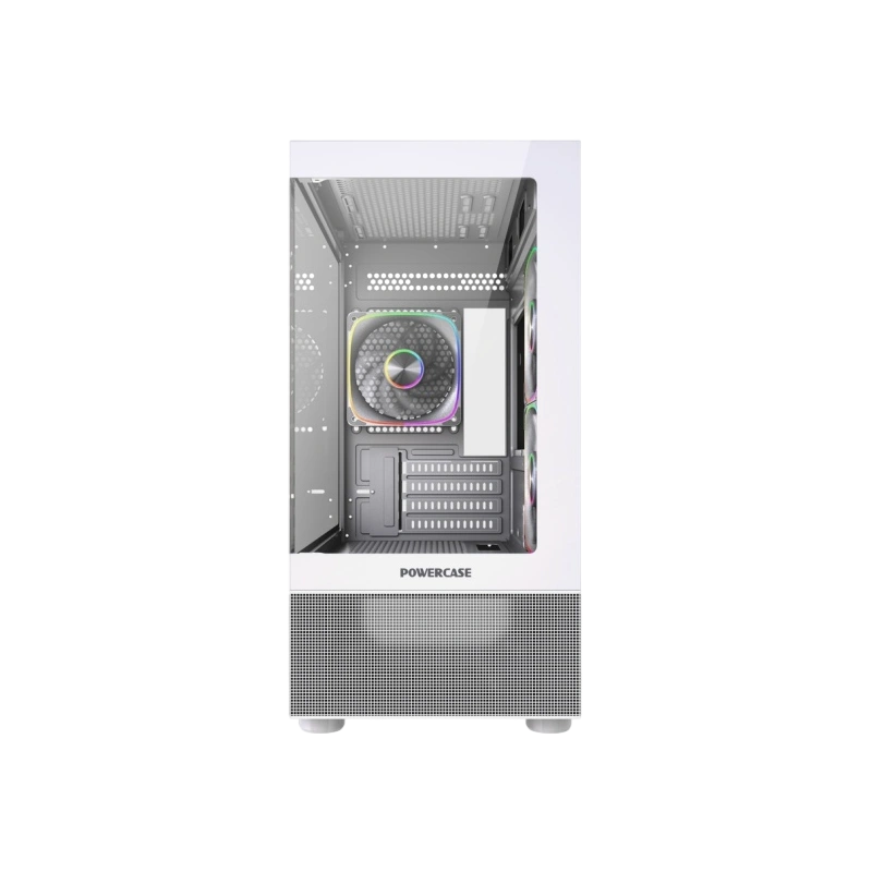 Компьютерный корпус Powercase Vision Micro M2 TG ARGB White (CVMWM2-A3)