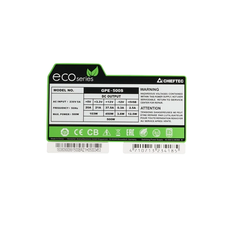Блок питания Chieftec 500W ECO (GPE-500S)