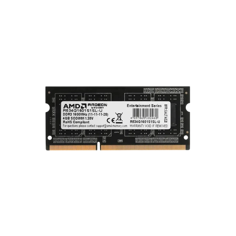 Оперативная память 4 Gb 1600 MHz AMD R5 ENTERTAINMENT SERIES Black (R534G1601S1SL-U)