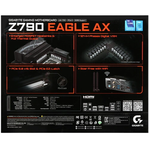 Материнская плата Gigabyte Z790 EAGLE AX 2 x кабель SATA, антенна Wi-Fi, документация