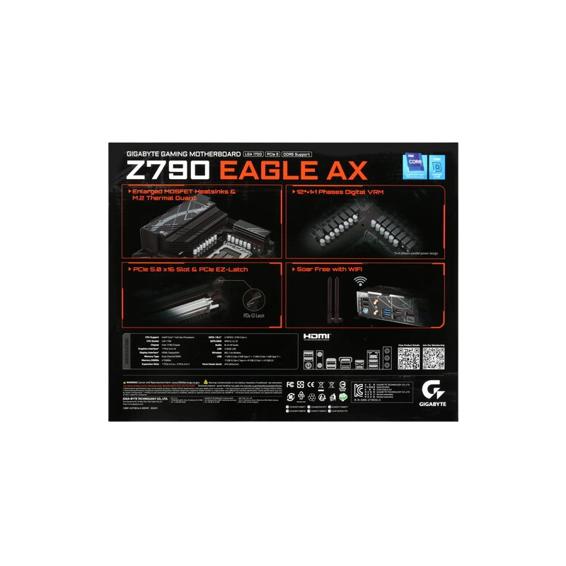 Материнская плата Gigabyte Z790 EAGLE AX 2 x кабель SATA, антенна Wi-Fi, документация