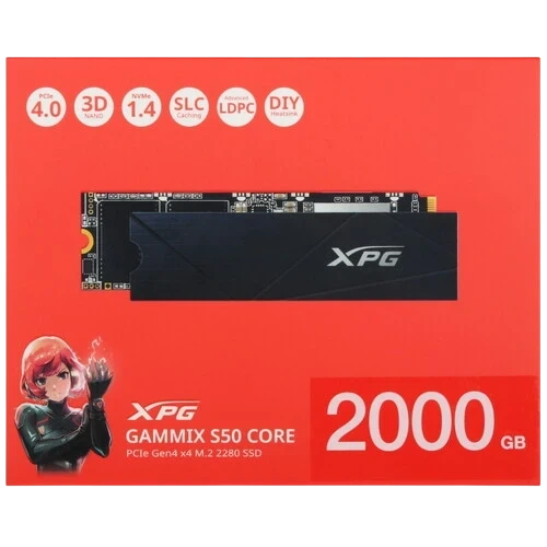 Твердотельный накопитель ADATA XPG 2000 Gb S50 Black (SGAMMIXS50C-2000G-CS) BOX