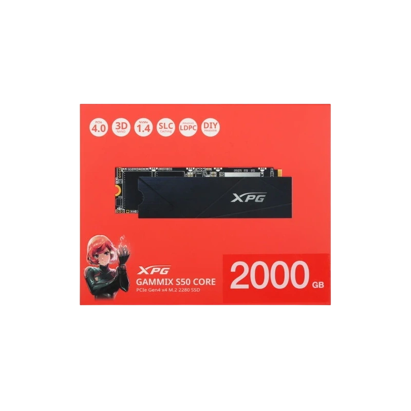 Твердотельный накопитель ADATA XPG 2000 Gb S50 Black (SGAMMIXS50C-2000G-CS) BOX