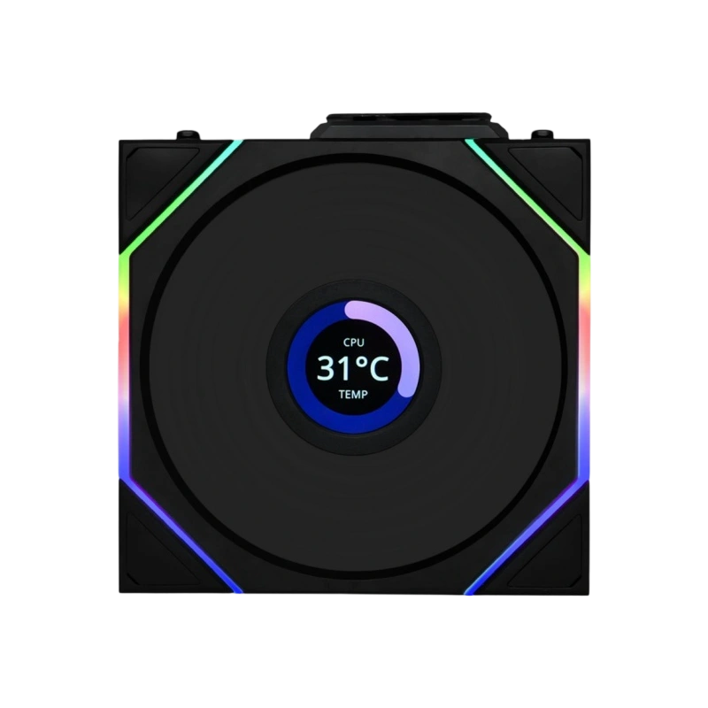 Комплект вентиляторов для корпуса Lian Li UNI FAN TL WIRELESS LCD 120 12TLLCD1W3B ARGB Black (G99.12TLLCD1W3B.R0)
