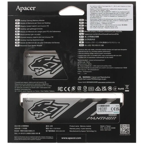 Оперативная память 32 Gb 5600 MHz Apacer Panther OC Black/White (AH5U32G56C5227BAA-2)