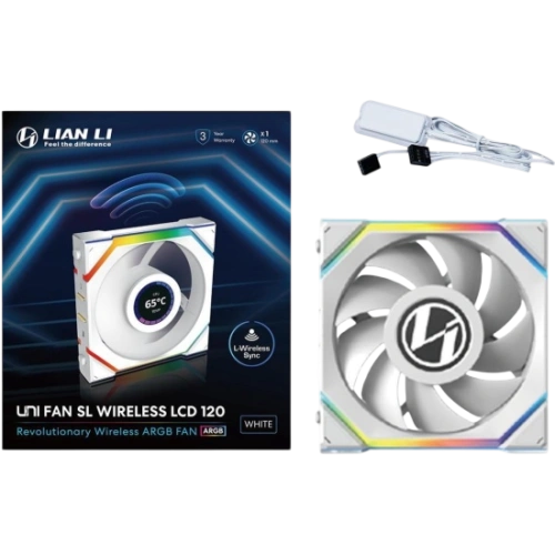Вентилятор для корпуса Lian Li UNI FAN SL WIRELESS LCD 120 12SLLCD1W1W ARGB White (G99.12SLLCD1W1W.R0)