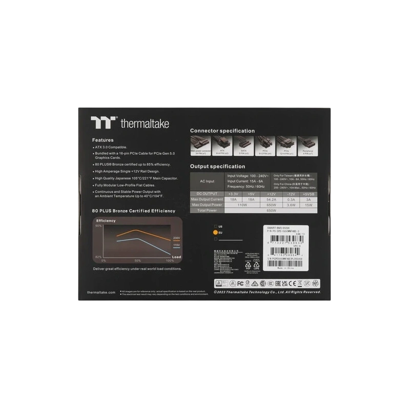 Блок питания Thermaltake 650W Smart BM3 0550 (PS-SPD-0650MNFABE-3) 16 Pin (PCIe 5.0 Connector Cable Details)