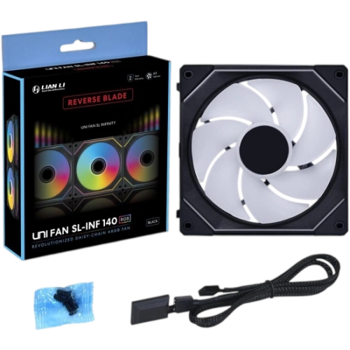 Вентилятор для корпуса Lian Li UNI FAN SL-INF 140 Wireless Reverse Blade ARGB Black (14RSLIN1W1B) (G99.14RSLIN1W1B.R0)