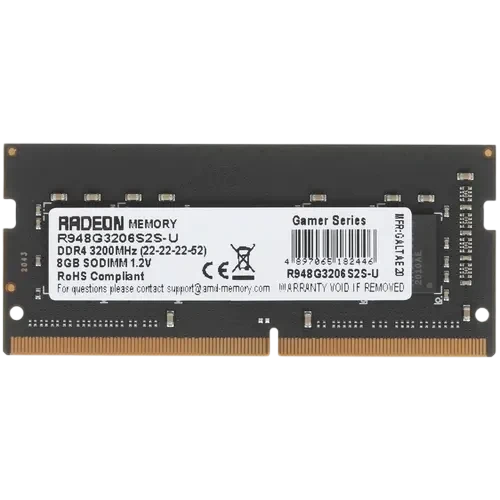 Оперативная память 8 Gb 3200 MHz AMD R9 GAMERS SERIES (R948G3206S2S-U)