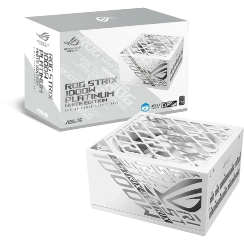 Блок питания ASUS 1000W ROG-STRIX-1000P-GAMING-WHITE (90YE00W4-B0NA00) 16 Pin (PCIe 5.0 Connector Cable Details) документация, комплект крепежа