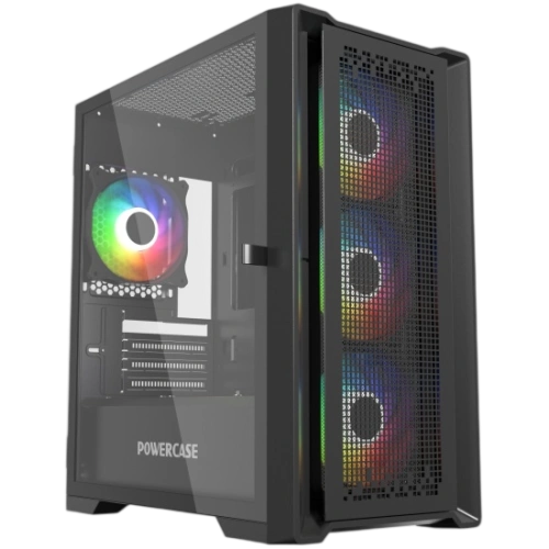 Компьютерный корпус Powercase ByteFlow Micro TG ARGB Black (CAMBFB-A4)