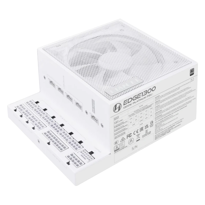 Блок питания Lian Li 1300W EG1300 White (G9P.EG1300.WE00.RU) 16 Pin (PCIe 5.1 Connector Cable Details) документация, комплект кабелей