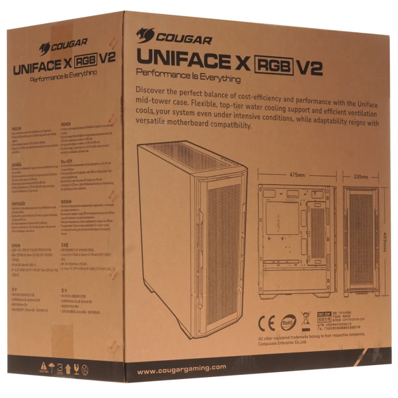 Компьютерный корпус Cougar Uniface X ARGB V2 Black (CGR-5C78B-X-RGB-V2) набор крепежа