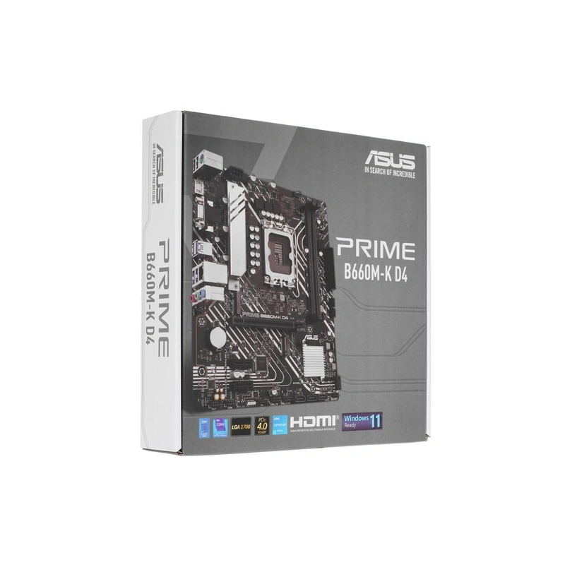 Материнская плата ASUS PRIME B660M-K D4 (90MB1950-M1EAY0) 2 x кабель SATA, диск с ПО, документация, задняя планка