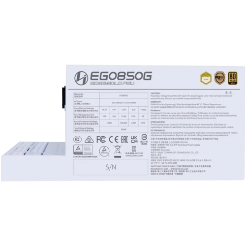 Блок питания Lian Li 850W EG0850G White (G9P.EG0850G.W000.RU) 16 Pin (PCIe 5.0 Connector Cable Details) документация, комплект кабелей