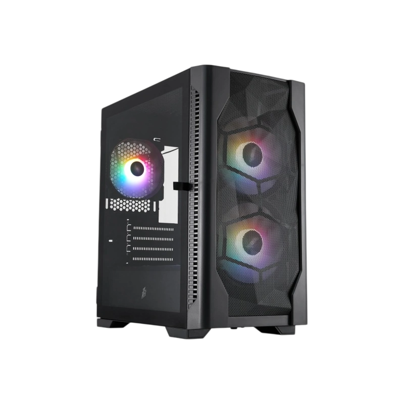 Компьютерный корпус 1STPLAYER DK D4-M FRGB Black (D4-M-BK-2F1P-1F1)