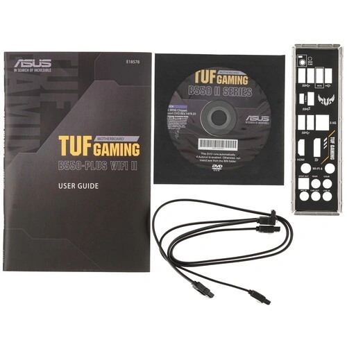 Материнская плата ASUS TUF GAMING B550-PLUS WIFI II 2 x кабель SATA, антенна Wi-Fi, диск с ПО, документация