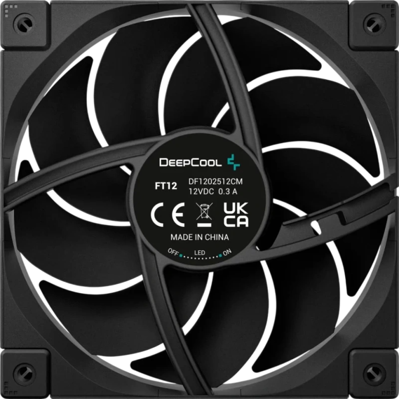 Вентилятор для корпуса Deepcool FT12 LED Black документация, комплект крепежа, удлинительный кабель