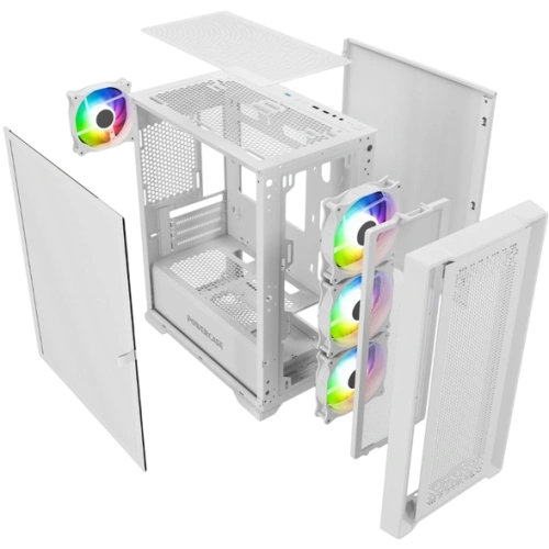 Компьютерный корпус Powercase ByteFlow Micro LE ARGB White (CAMBFW-A4-LE)