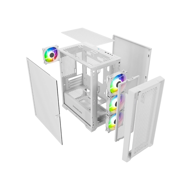 Компьютерный корпус Powercase ByteFlow Micro LE ARGB White (CAMBFW-A4-LE)