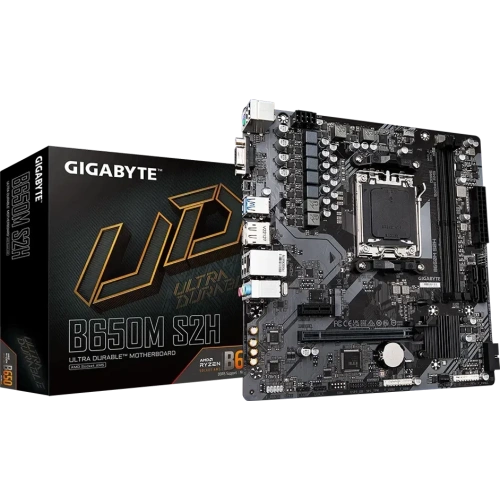 Материнская плата Gigabyte B650M S2H x кабель SATA, документация, задняя планка