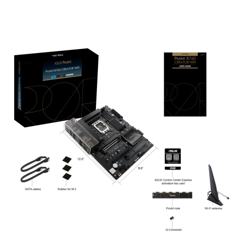 Материнская плата ASUS PROART B760-CREATOR WIFI (90MB1FY0-M0EAY0) 2 x кабель SATA, антенна Wi-Fi, документация, колодка для подключения фронтальной панели