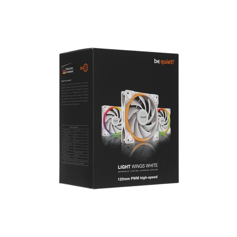 Комплект вентиляторов Be Quiet! LIGHT WINGS RGB White BL101 документация, комплект крепежа