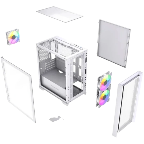 Компьютерный корпус Powercase ALISIO Micro Z3W ARGB V2 ARGB White (CAMZW-A3-V2)