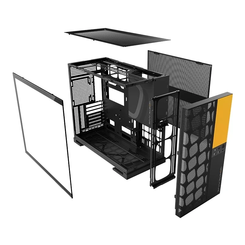 Компьютерный корпус Geometric Future Model 5 Vent Black Yellow (1AM5VTBY00100) (GF_M5-VENT-YB)