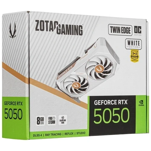 Видеокарта ZOTAC (ZT-B50500Q-10M) GeForce RTX 5050 8GB Twin Edge WHITE ED OC