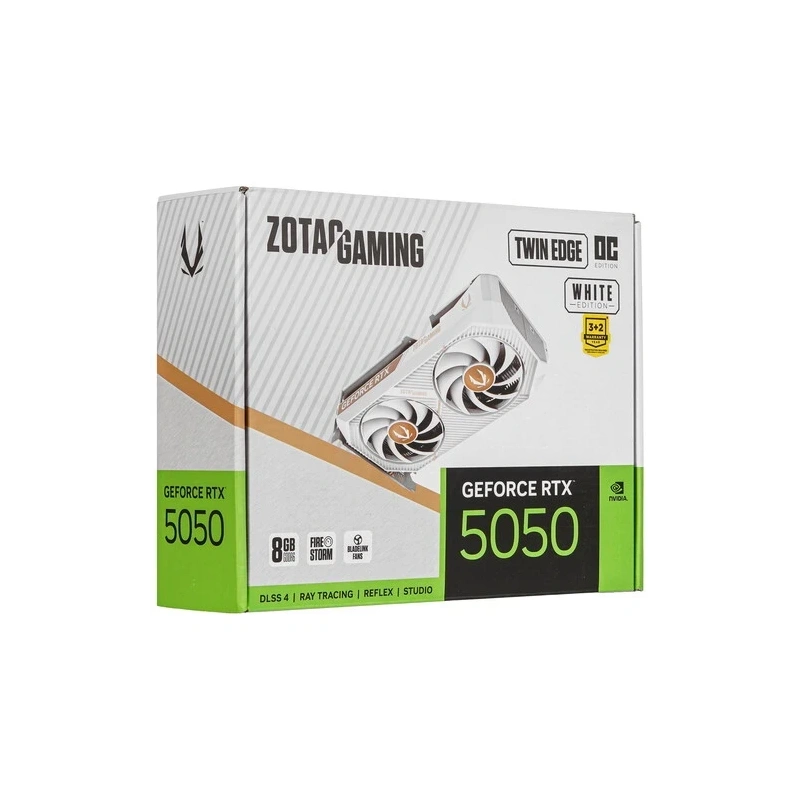 Видеокарта ZOTAC (ZT-B50500Q-10M) GeForce RTX 5050 8GB Twin Edge WHITE ED OC