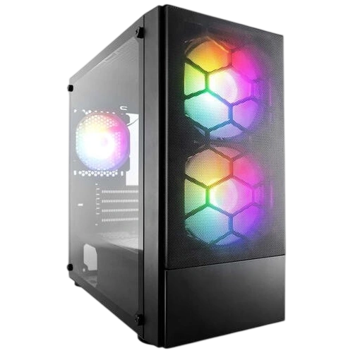 Компьютерный корпус 1STPLAYER FIREBASE X4-M TG LED Black (X4-M-BK-2F1P-1F1)