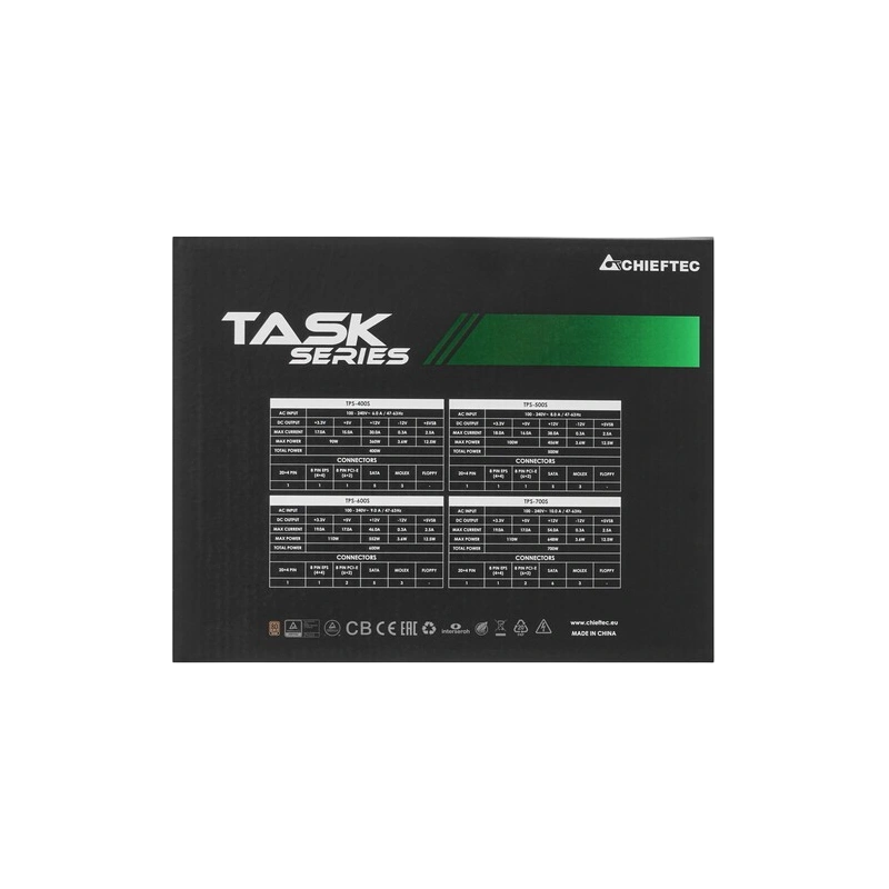 Блок питания Chieftec 700W TASK (TPS-700S) документация, комплект крепежа
