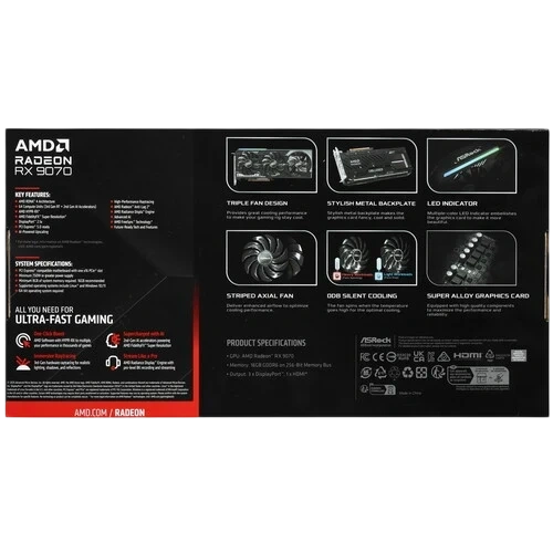 Видеокарта ASRock (RX9070 CL 16G) Radeon RX 9070 16GB Challenger