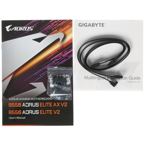 Материнская плата Gigabyte B550 AORUS ELITE AX V2 x кабель SATA, антенна Wi-Fi, документация