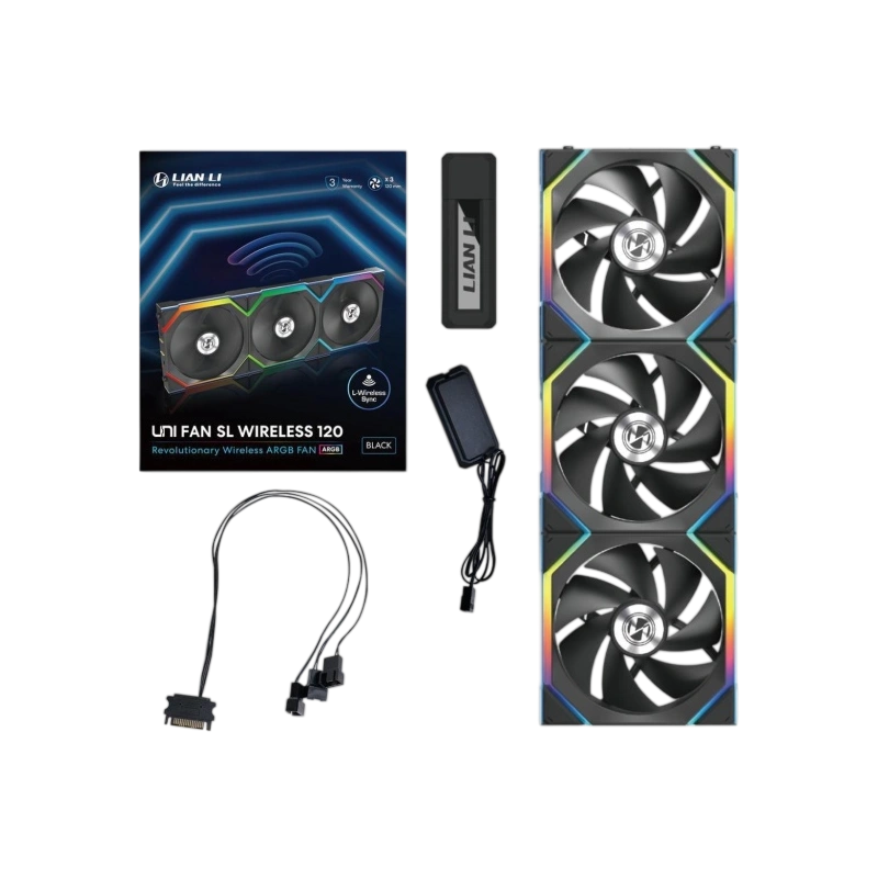 Комплект вентиляторов для корпуса Lian Li UNI FAN SL WIRELESS 120 ARGB Black 12SL1W3B (G99.12SL1W3B.R0)