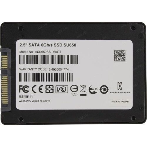 Твердотельный накопитель ADATA XPG 960 Gb SU650 (ASU650SS-960GT-R)