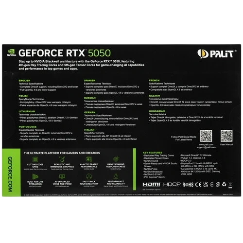 Видеокарта Palit (NE65050S19P1-GB2070D) GeForce RTX 5050 8GB Dual OC