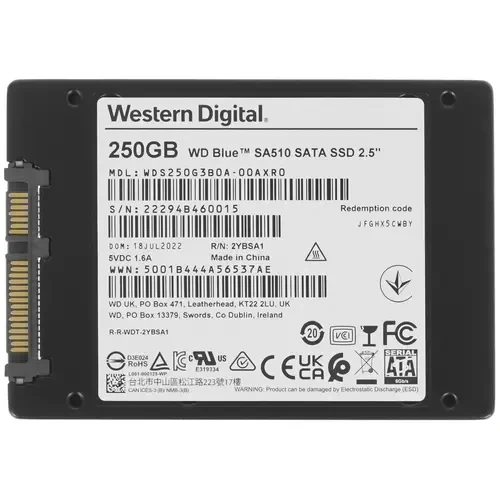 Твердотельный накопитель Western Digital 250 Gb Blue (WDS250G3B0A)