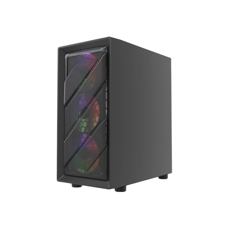 Компьютерный корпус Powercase Mistral Micro EM21 TG FRGB Black (CMMEM21B-L4)