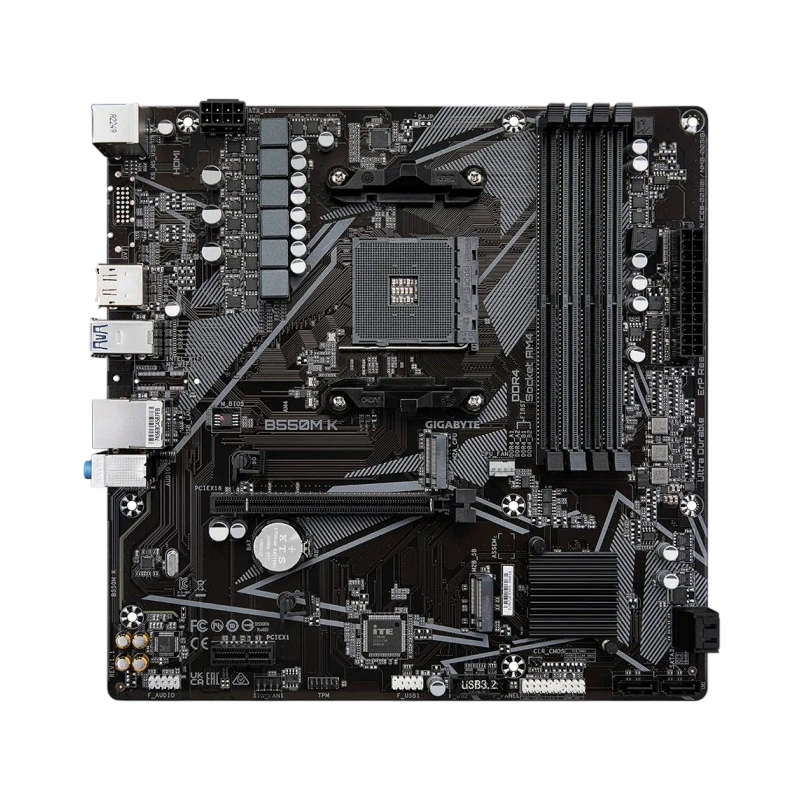Материнская плата Gigabyte B550M K документация, задняя планка, кабель SATA