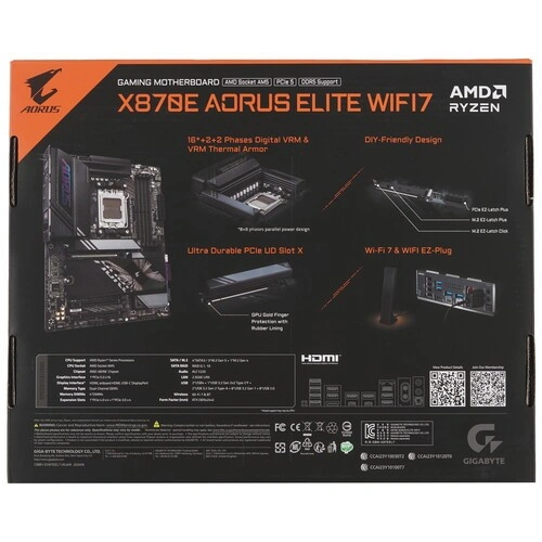 Материнская плата Gigabyte X870E AORUS ELITE WIFI7 документация