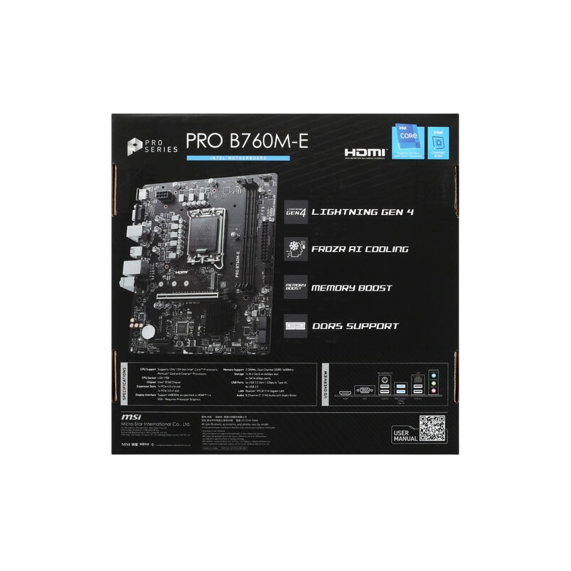 Материнская плата MSI PRO B760M-E