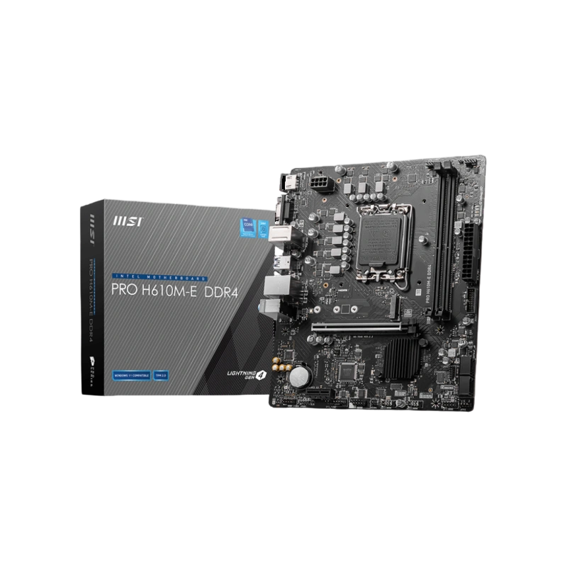 Материнская плата MSI PRO H610M-E DDR4 2 x кабель SATA, документация, задняя планка