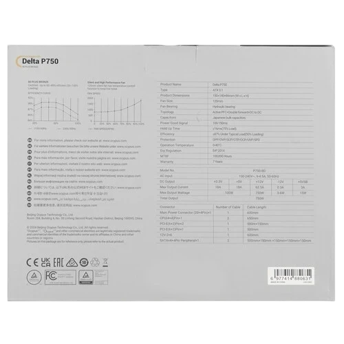 Блок питания Ocypus 750W Delta P750 (Delta-P750-B1FDBK024X-EU) 16 Pin (PCIe 5.0 Connector Cable Details)