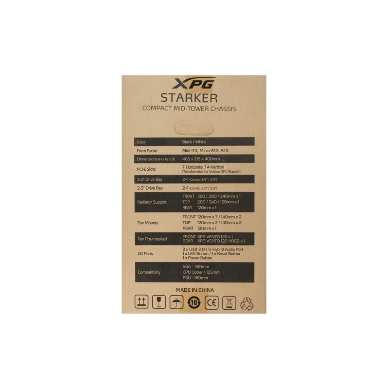 Компьютерный корпус ADATA XPG STARKER ARGB TG Black (STARKER-BKCWW)