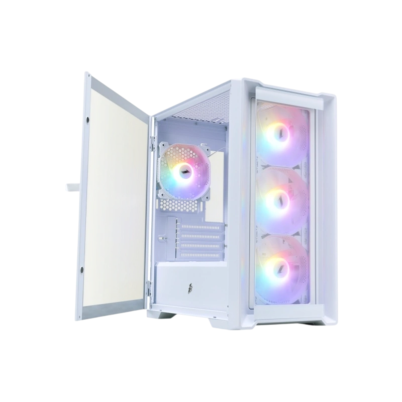Компьютерный корпус 1STPLAYER TRILOBITE T4-G GLASS FRGB White (T4-G-WH-4F1-W)